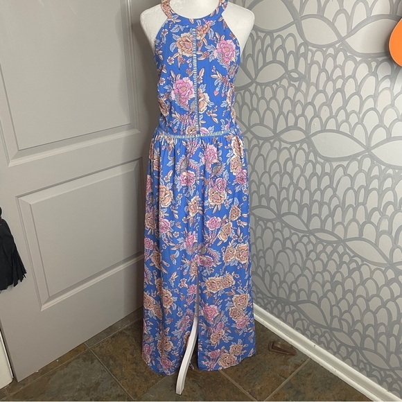 ZESICA Womens Halter Neck Floral Print Backless Split Beach Party Maxi - Picture 6 of 14